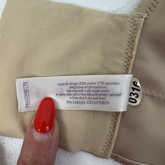 Cacique 44G Bra Balconette Lightly Lined Full Coverage Underwired Beige Women’s - Picture 12 of 13